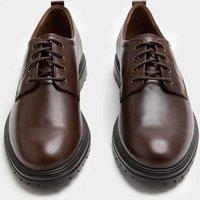 M&S Leather Derby Shoes Dark Brown