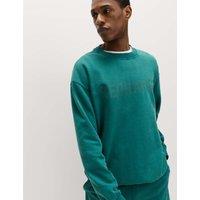M&S Cotton Rich Printed Pyjama Top Green