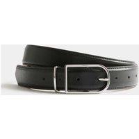 M&S Leather Refined Buckle Jeans Belt Black