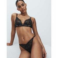 Boutique Arianna Embroidery Thong Black