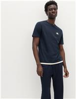 M&S Pure Cotton Sunset Graphic Pyjama Top Navy