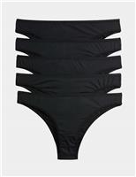 M&S 5pk Microfibre Brazilian Knickers Black