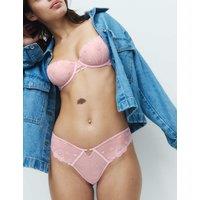 B by Boutique Leah Embroidery Miami Knickers Pink Sorbet