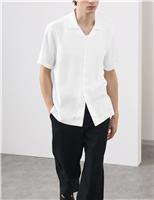 Autograph Linen Blend Short Sleeve Shirt Teal