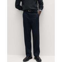 M&S Relaxed Fit Smart Stretch Trousers Navy