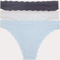 M&S 3 Pack Cotton Rich Brazilian Knickers Grey Mix