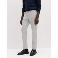 M&S Slim Fit Cotton Rich Stretch Chinos Silver