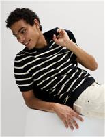 Cotton Rich Striped Knitted T-Shirt