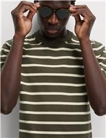 Cotton Rich Striped Knitted T-Shirt