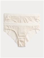2 Pack Lotta Cotton Blend Rib Brazilian Knickers