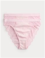 2pk Lotta Cotton Blend Rib High Leg Knickers