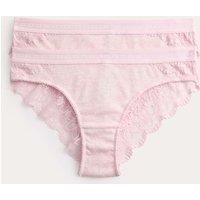 B by Boutique 2 Pack Lotta Cotton Blend Rib Brazilian Knickers Pink