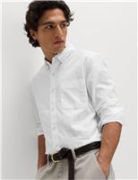 M&S Regular Fit Cotton Linen Blend Shirt White
