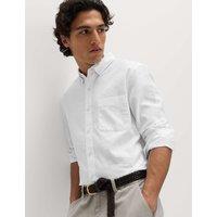 M&S Regular Fit Cotton Linen Blend Shirt White