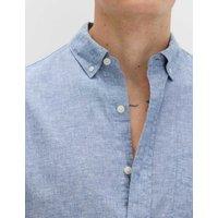 M&S Regular Fit Cotton Linen Blend Shirt Chambray