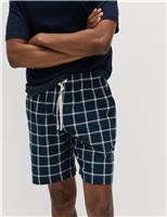 Pure Cotton Woven Checked Pyjama Shorts