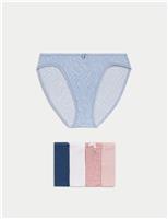 5pk Cotton Lycra High Leg Knickers