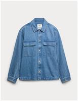 Regular Fit Pure Cotton Denim Overshirt
