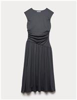 Jersey Dropped Waist Midi Dress