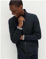 Cotton Rich Rib Zip Up Loungewear Top