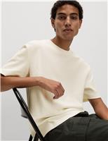 Relaxed Pure Cotton Waffle T-Shirt