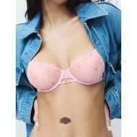 B by Boutique Leah Embroidery Wired Demi Cup Bra (A-E) Pink Sorbet