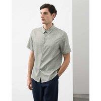 Autograph Geometric Print Short Sleeve Shirt Dark Olive