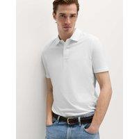 M&S Pure Cotton Jersey Polo Shirt White