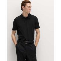 M&S Pure Cotton Jersey Polo Shirt Black