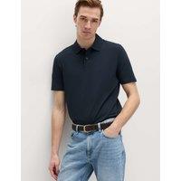 M&S Pure Cotton Jersey Polo Shirt Navy