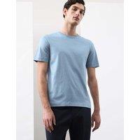 Autograph Pure Supima Cotton Performance Crew Neck T-shirt Light Blue