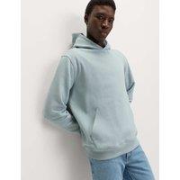 M&S Cotton Rich Hoodie Soft Blue