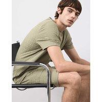 Autograph Cotton Rich Textured Loungewear Top Light Olive