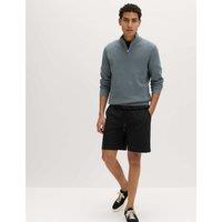 M&S Elasticated Waist Cotton Rich Shorts Black