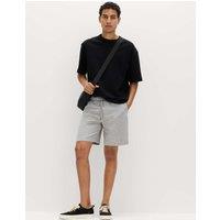 M&S Elasticated Waist Cotton Rich Shorts Grey Marl