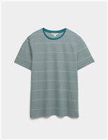 Pure Cotton Textured Striped T-Shirt