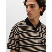 M&S Relaxed Fit Cotton Rich Textured Polo Shirt Black Mix
