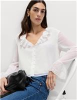 Broderie Frill Detail Blouse