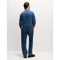M&S Cotton Rich Knitted Polo Shirt Chambray