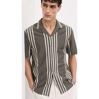 Autograph Pure Cotton Textured Revere Polo Shirt Dark Olive