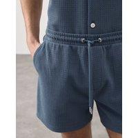 Autograph Textured Stretch Jersey Shorts Navy Mix