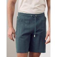 Autograph Regular Fit Cotton Rich Textured Shorts Dark Petrol