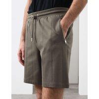 Autograph Regular Fit Cotton Rich Textured Shorts Dark Olive