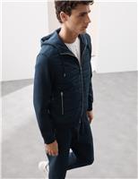 Autograph Cotton Rich Zip Up Hooded Jacket with Stormwear Khaki