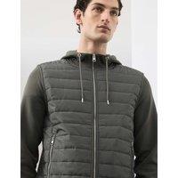 Autograph Cotton Rich Zip Up Hooded Jacket with Stormwear Khaki