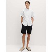 M&S Regular Fit Linen Rich Short Sleeve Shirt White