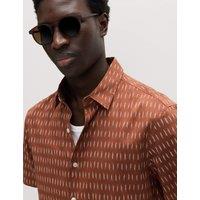 M&S Pure Cotton Textured Shirt Rust