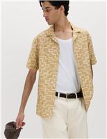 Cotton Rich Geometric Short Sleeve Shirt