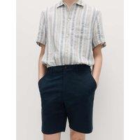 M&S Half-Elasticated Waist Stretch Chino Shorts Navy