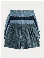 5 Pack Cotton StayNew Floral Woven Boxers